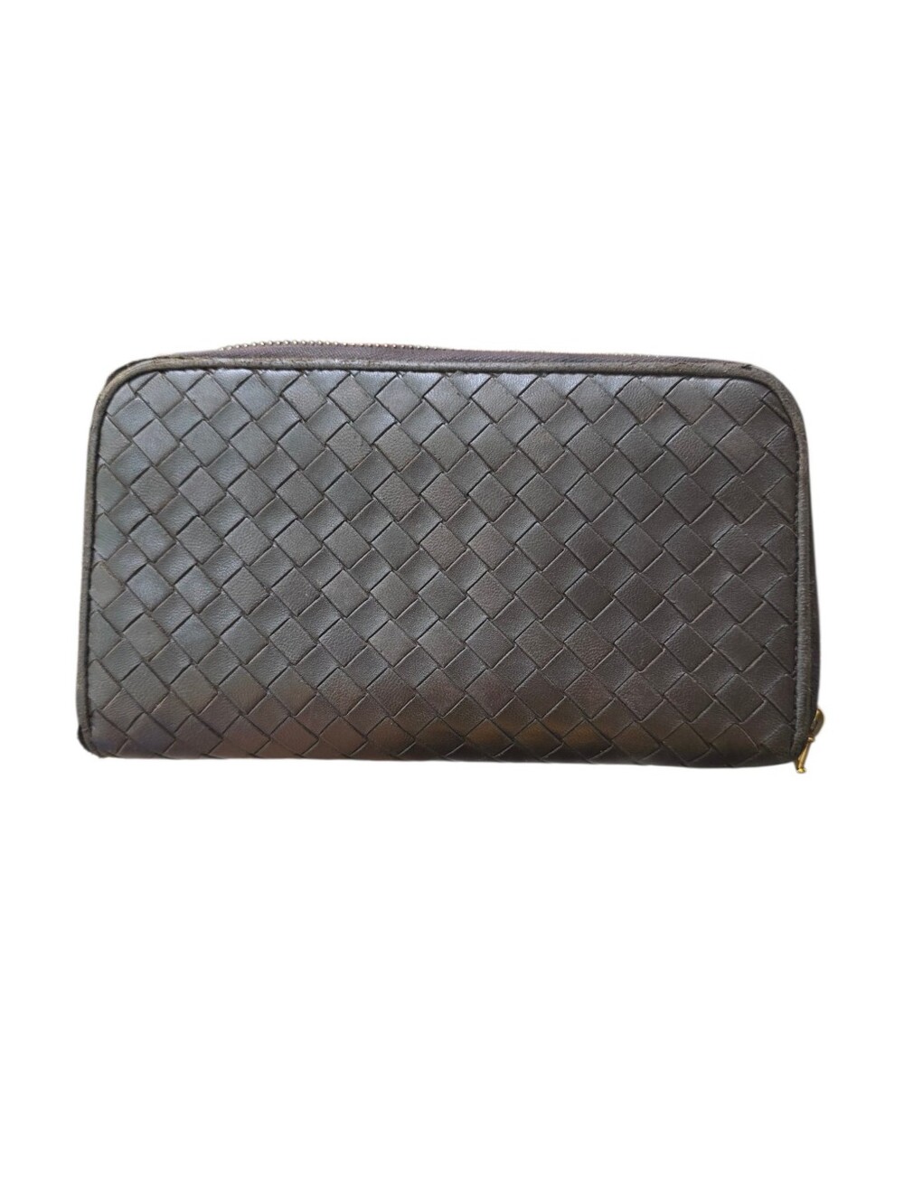 Bottega Veneta Woven Zip Wallet - Brown